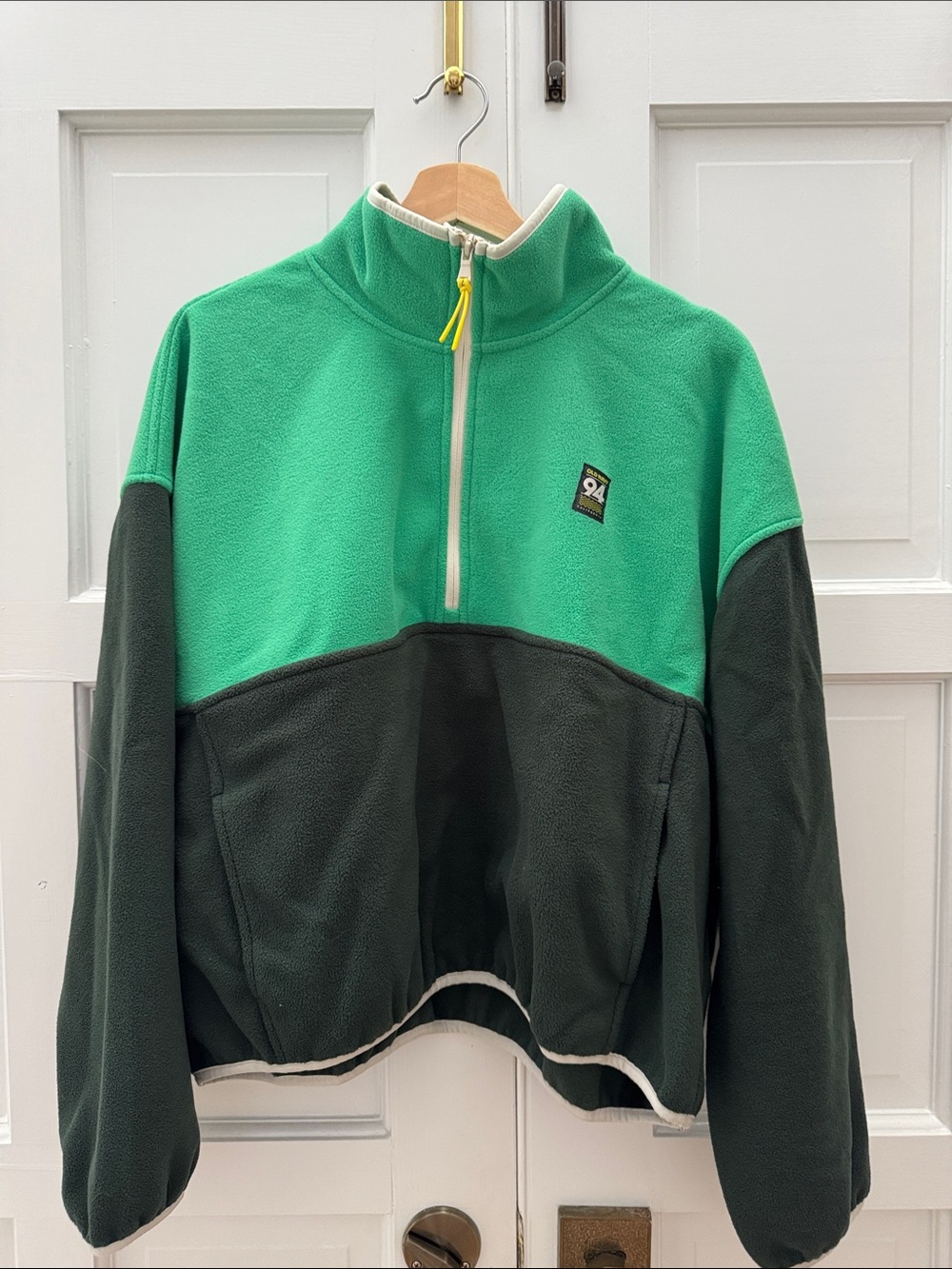 Old Navy Two-Tone Green Half-Zip Fleece Pullover